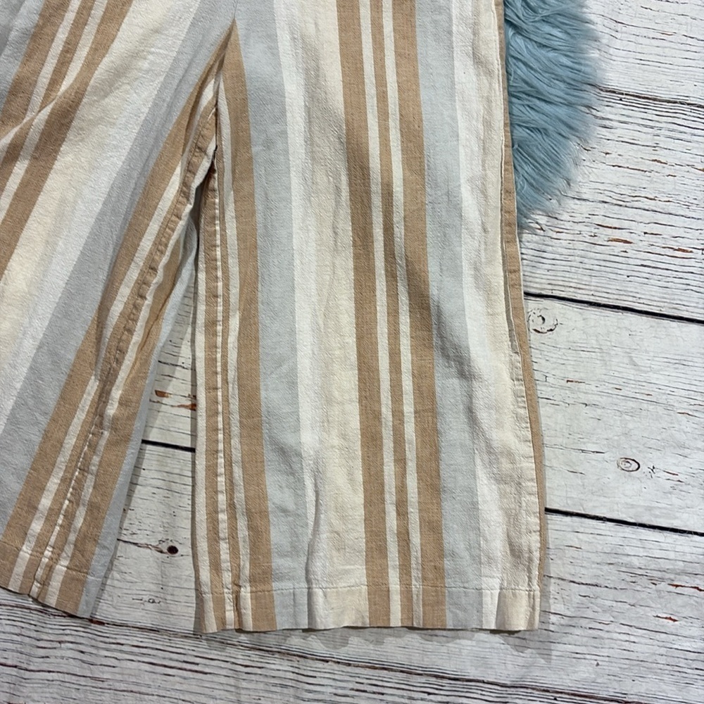 Anthropologie Savannah striped jumpsuit tie front neutral - Picture 9 of 11